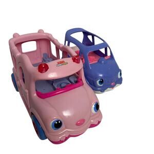 Vintage Little People Pink ABC Musical Bus & Musical Little Mover SUV